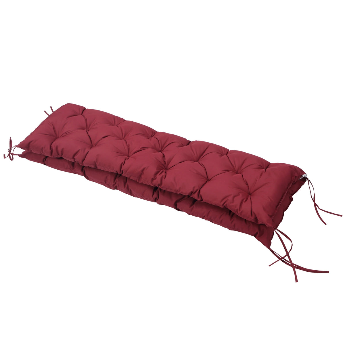 3 seater bench cushion 150 x 98 x 8 cm, bench cushion with ties, seat cushion, outdoor/indoor chair cushion, seat cushion, seat cushion for garden furniture, window sill bench, porch swing, red