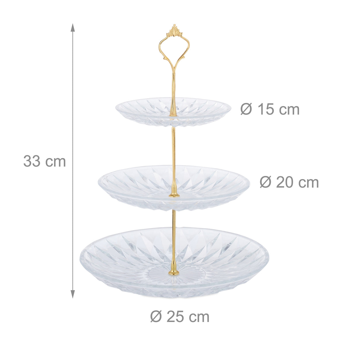 3-tier glass dish