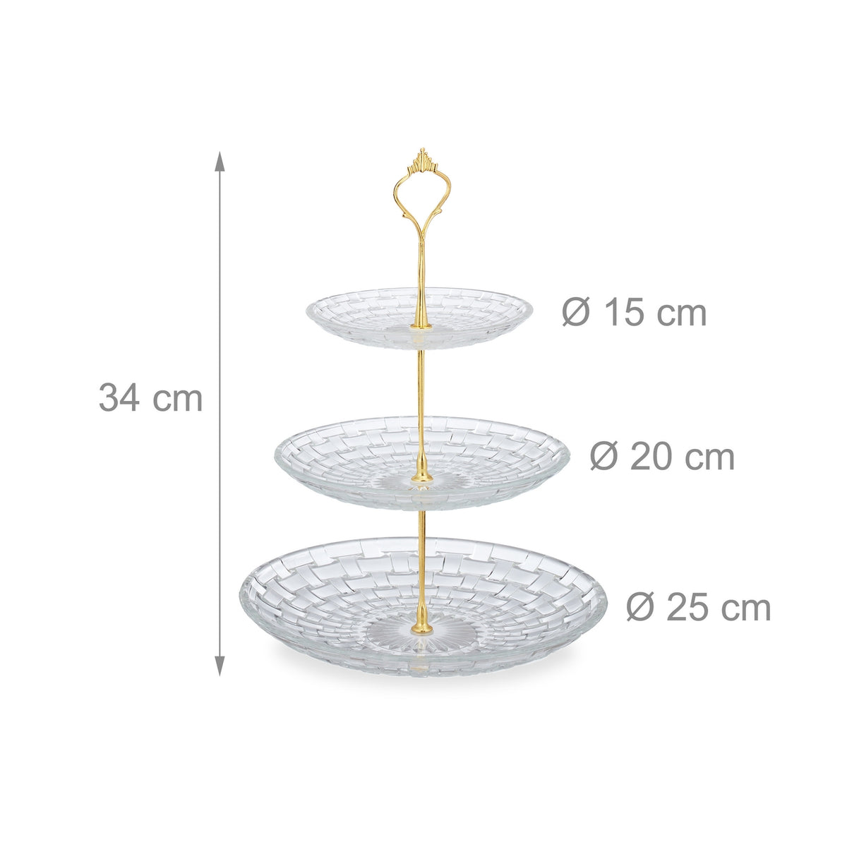3-tier glass dish