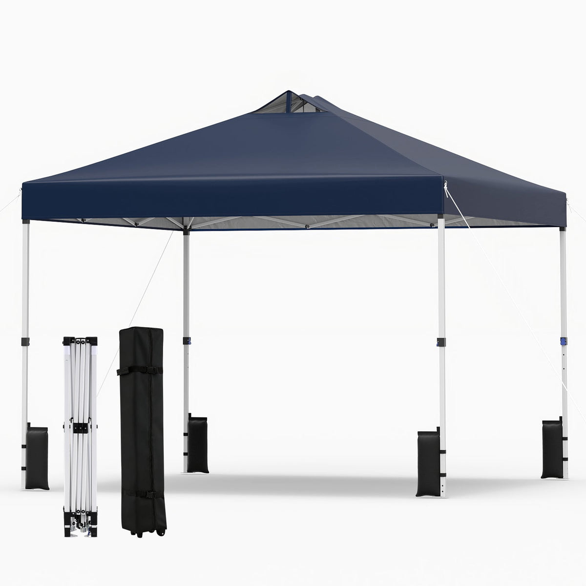 3 x 3 m Blue Pop-Up Pavilion with Sandbags & Stakes