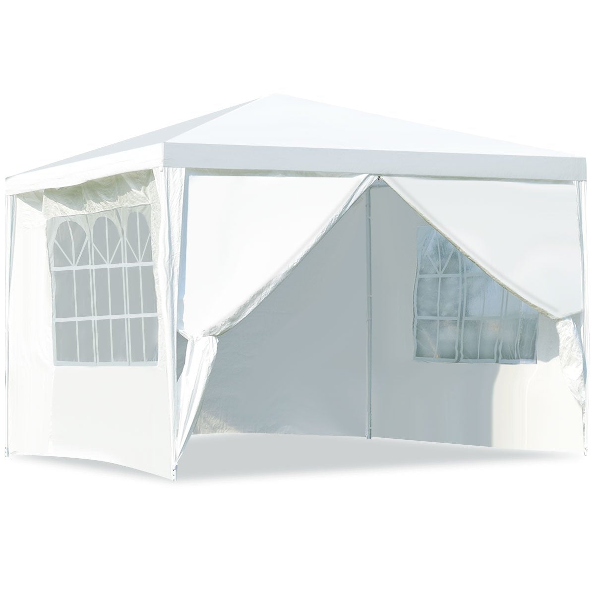 3x3m garden tent with 4 removable side walls & windows ideal for weddings
