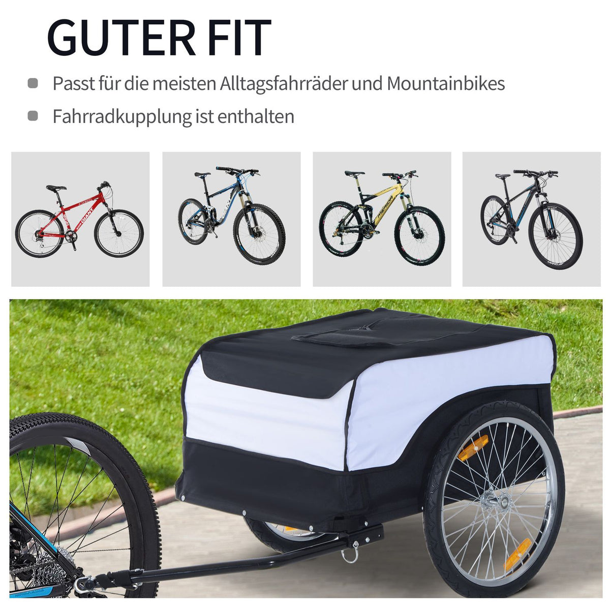 40 Kg Load Capacity, Handcart, White+Black, Steel Oxford, 140X77X65Cm