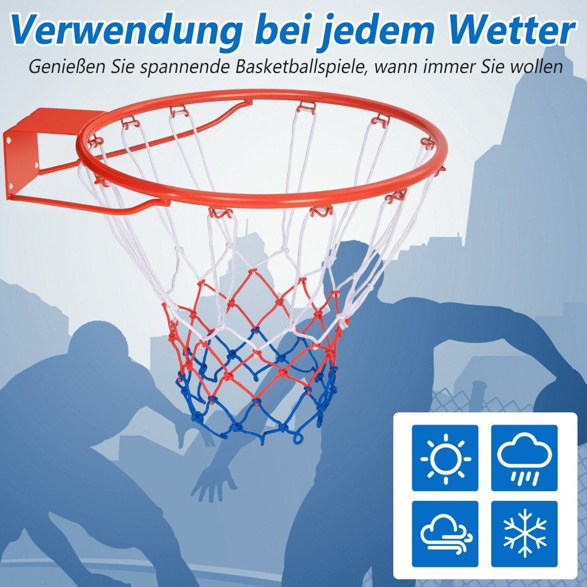 Ø45cm basketball hoop with ring & Net for door & Wall Mounted Indoor Mini Basketball Hoop Orange