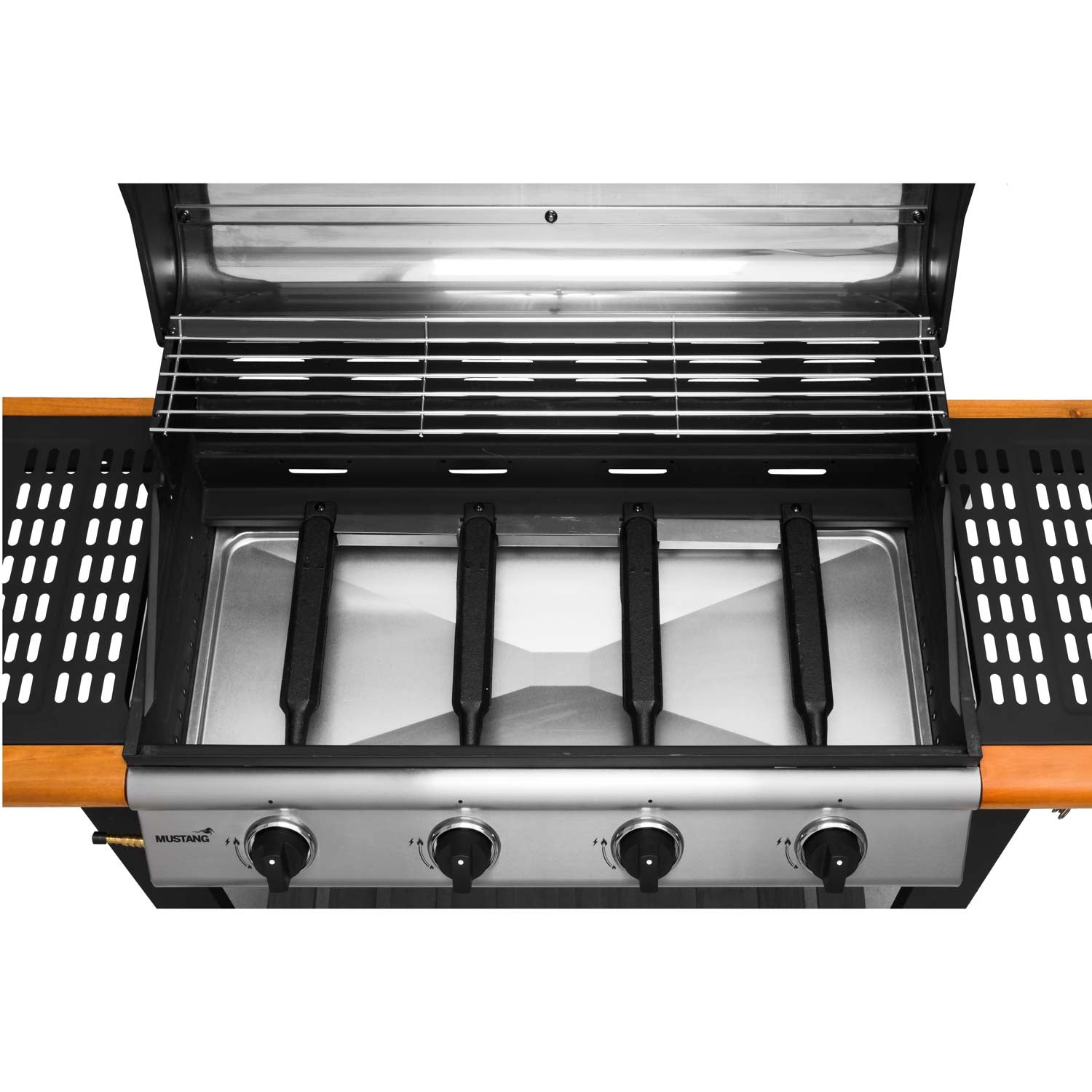 4-Burner Cast Iron Gas Grill, 77x41 cm Cooking Area