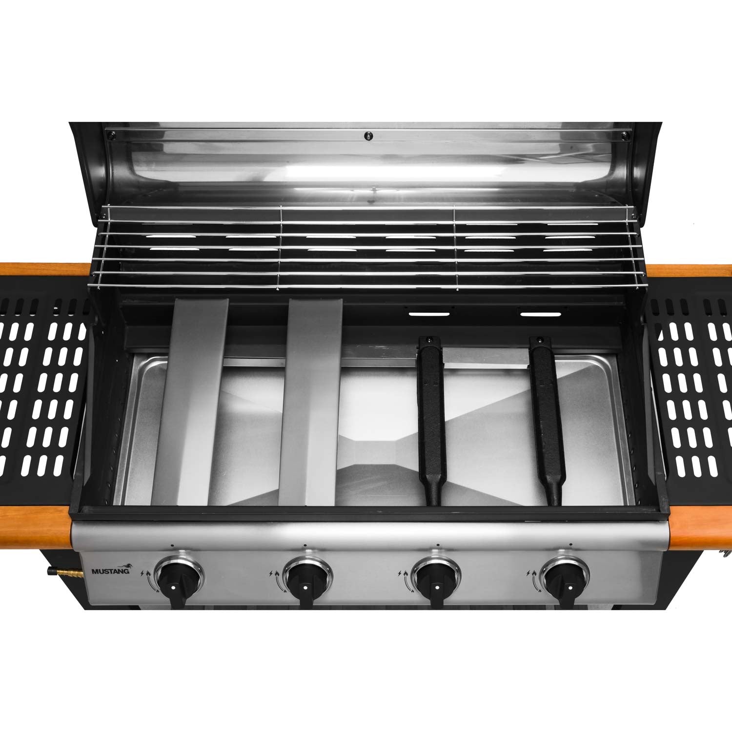 4-Burner Cast Iron Gas Grill, 77x41 cm Cooking Area