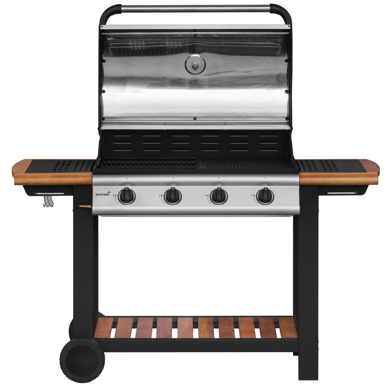 4-Burner Cast Iron Gas Grill, 77x41 cm Cooking Area