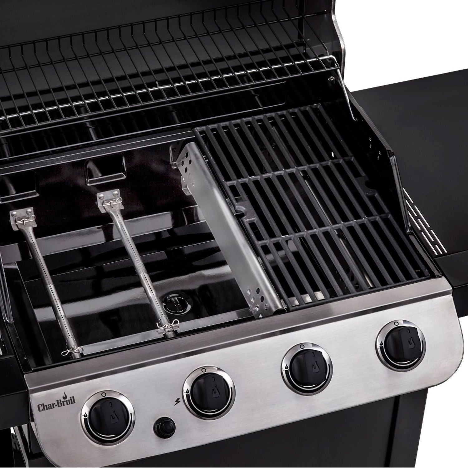 4-Burner Gas Grill with Cast Iron Grates and Thermometer