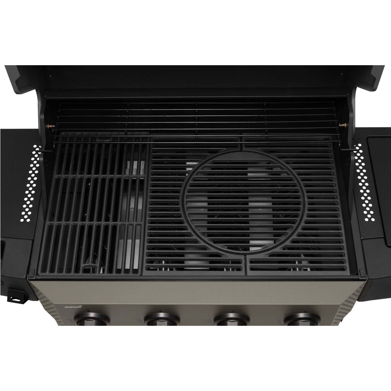 4-Burner Gas Grill with Side Burner, 72x42 cm Cooking Area