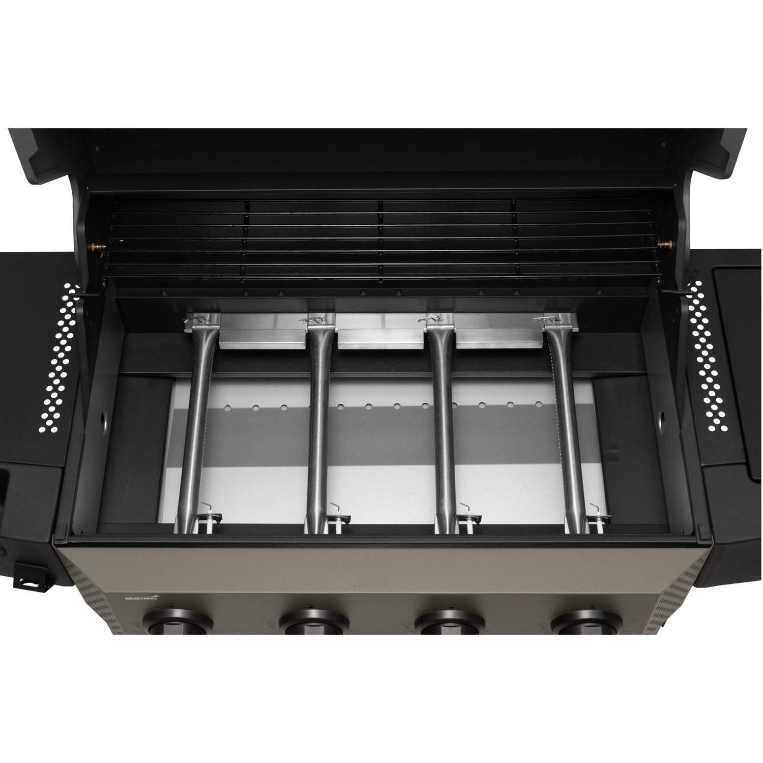 4-Burner Gas Grill with Side Burner, 72x42 cm Cooking Area