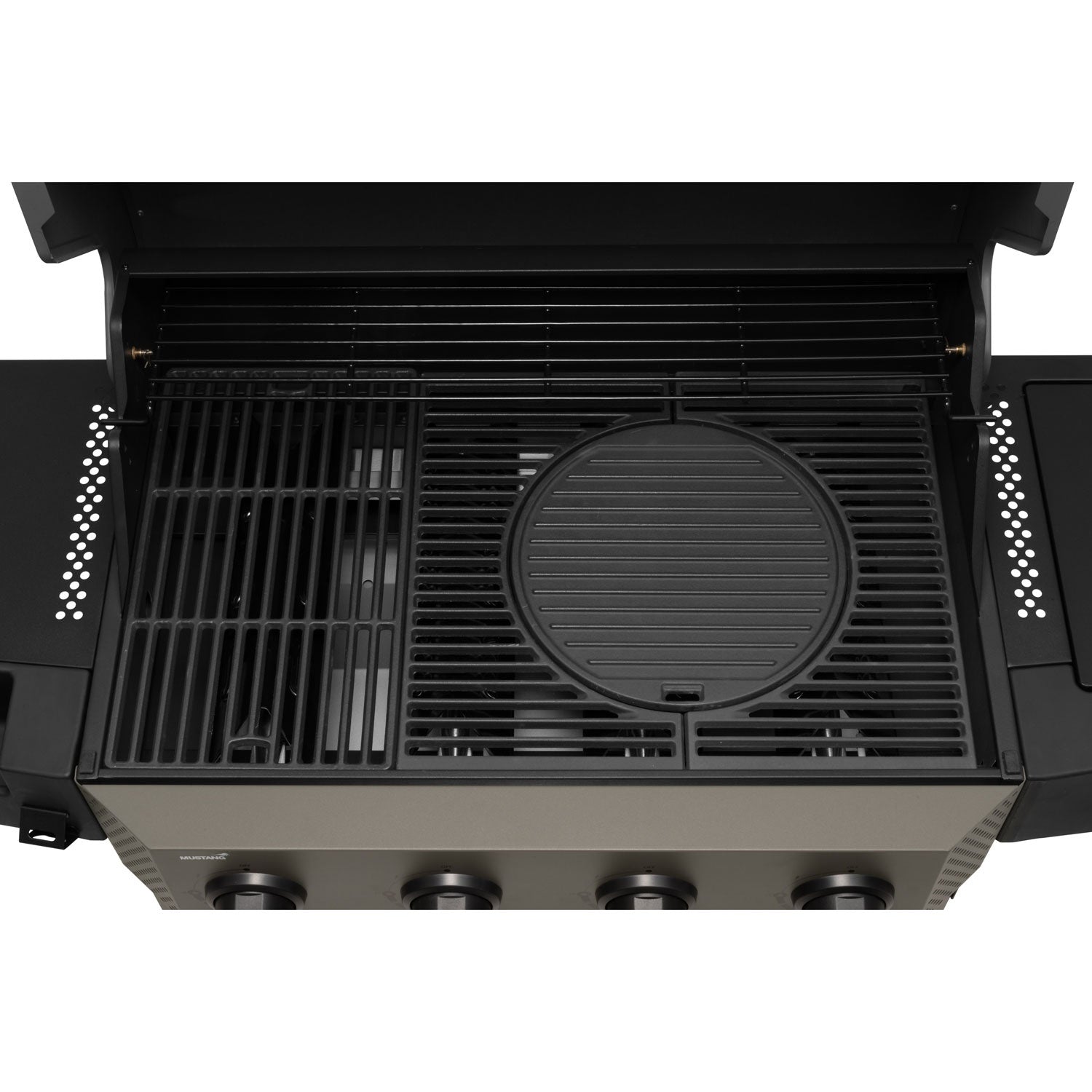 4-Burner Gas Grill with Side Burner, 72x42 cm Cooking Area