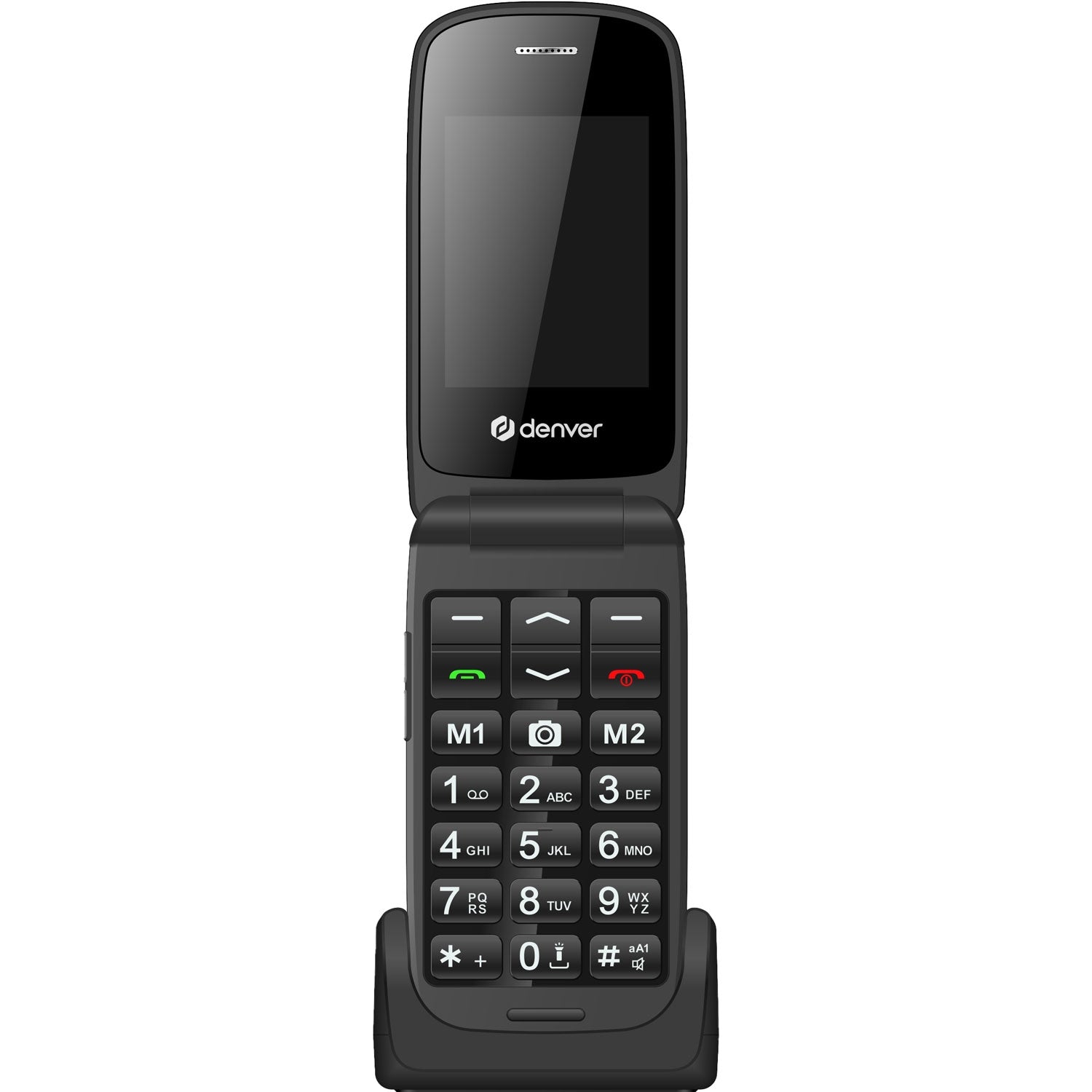 4G Button phone with 2.4" color screen, Bluetooth, SOS button, flip model