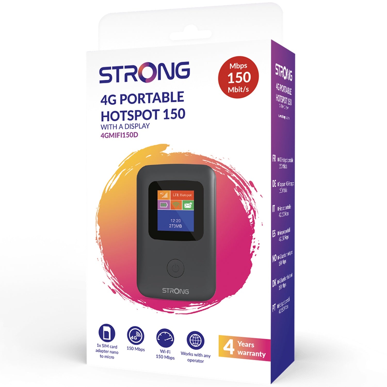 4G MiFi Hotspot WiFi 150 Mbit/s with display