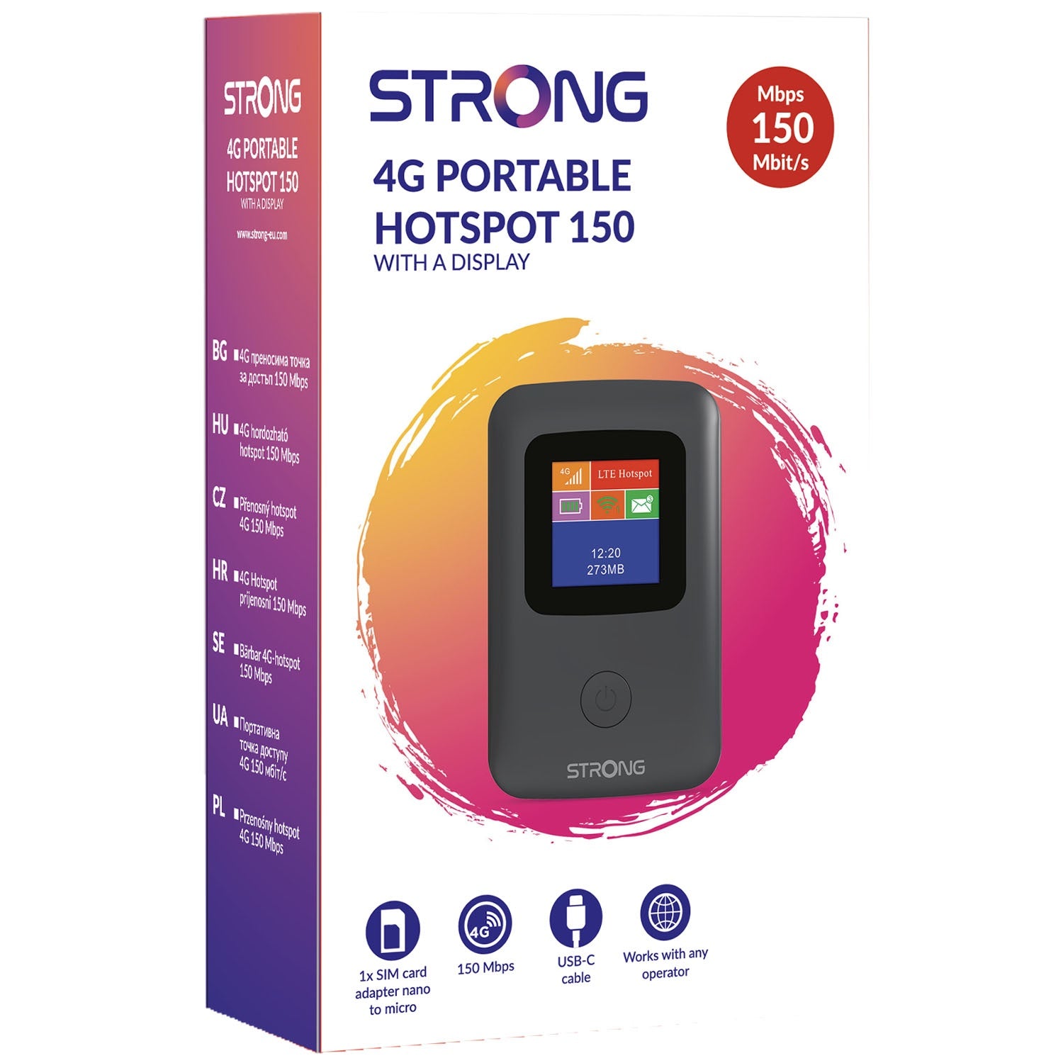 4G MiFi Hotspot WiFi with Display, 150 Mbps Speed