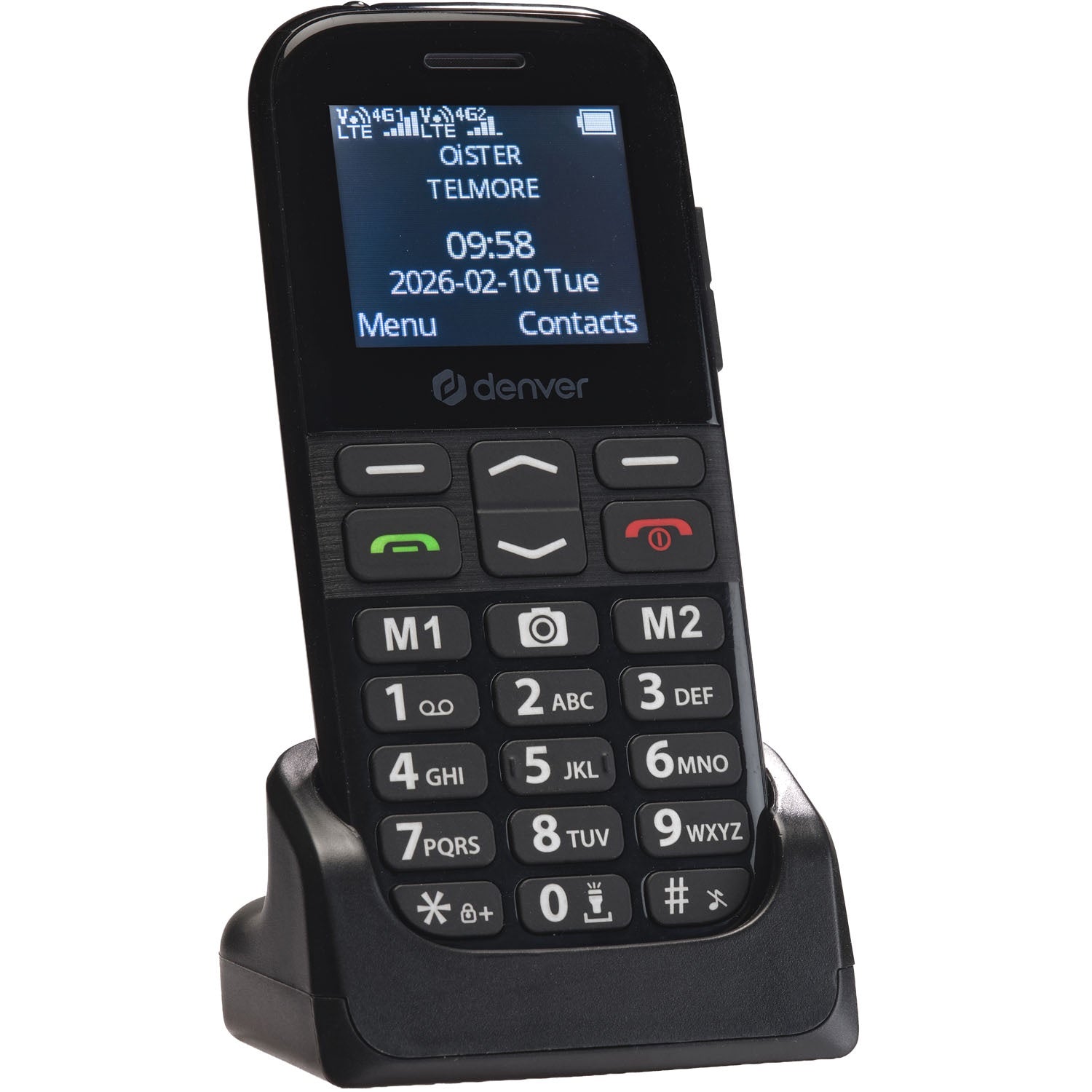 4G Senior Phone, Dual SIM, SOS Button, FM Radio, Black