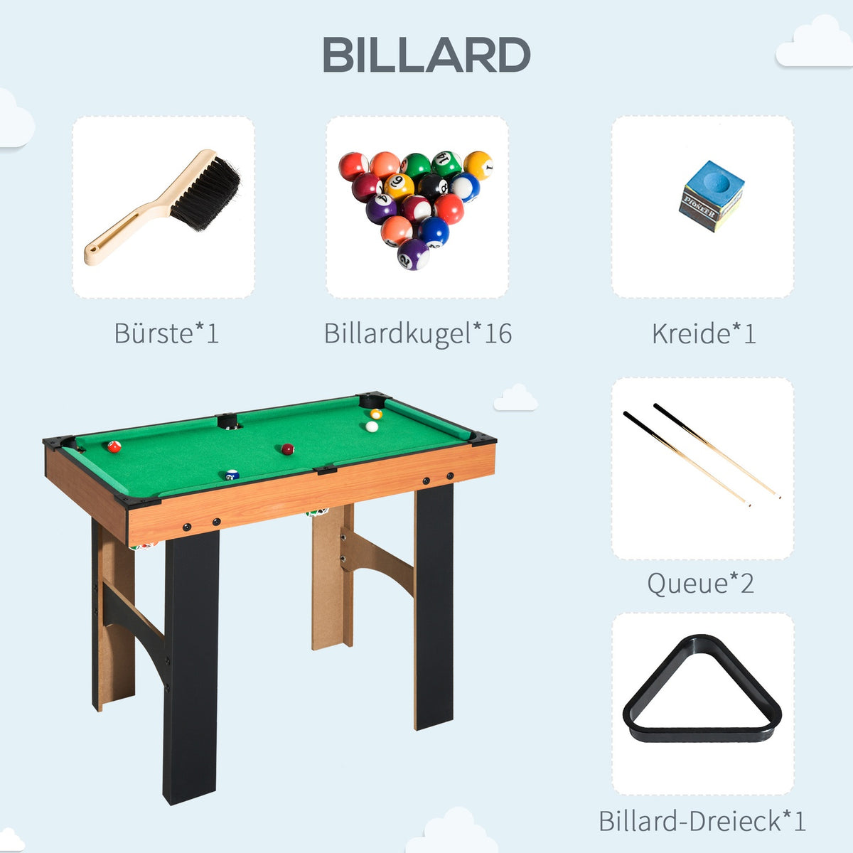 4 In 1 Multi Game Table Table Football Table Football Kicker Hockey Billiard Table Tennis, Mdf, 87X43X73Cm