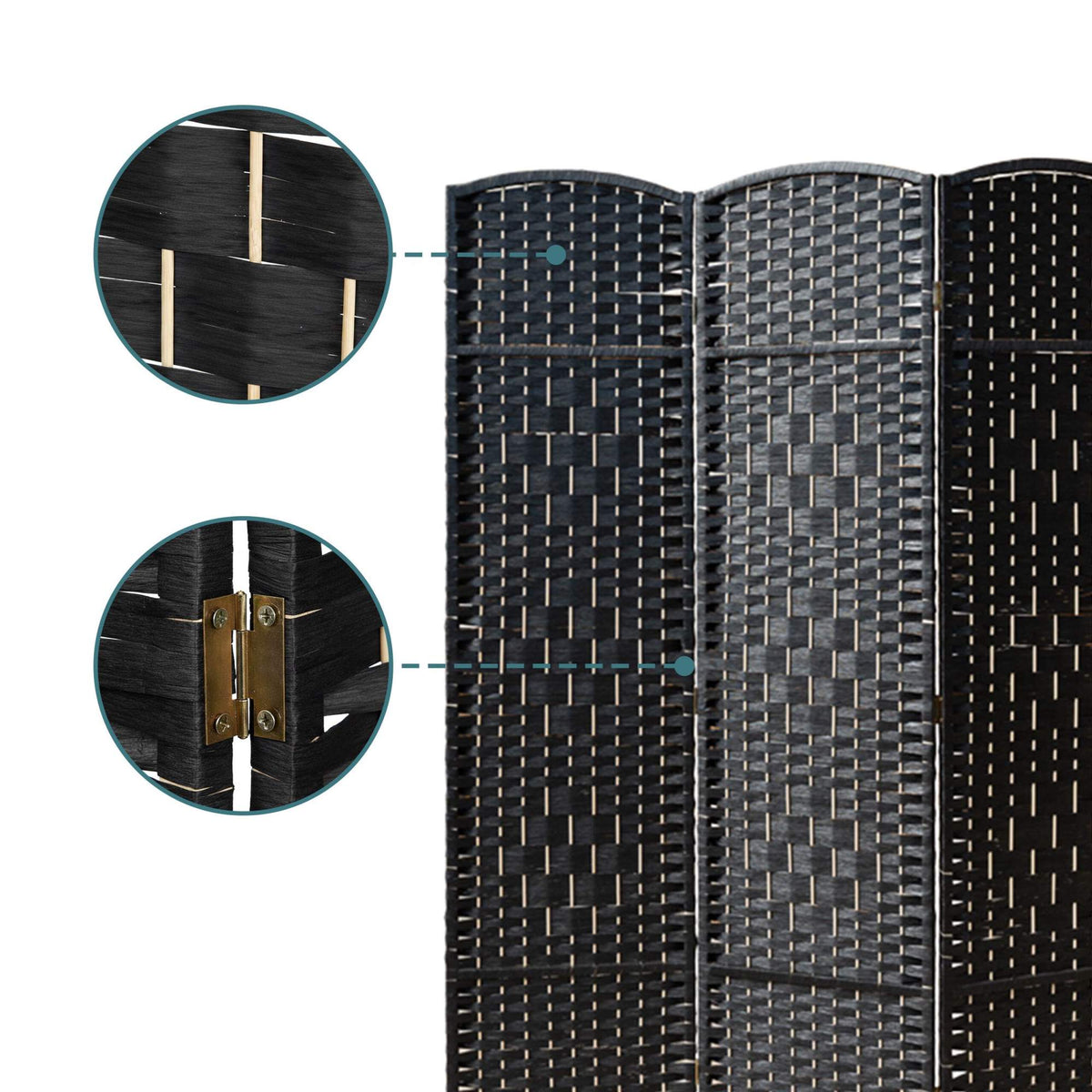 4-Panel Room Divider Folding Screen