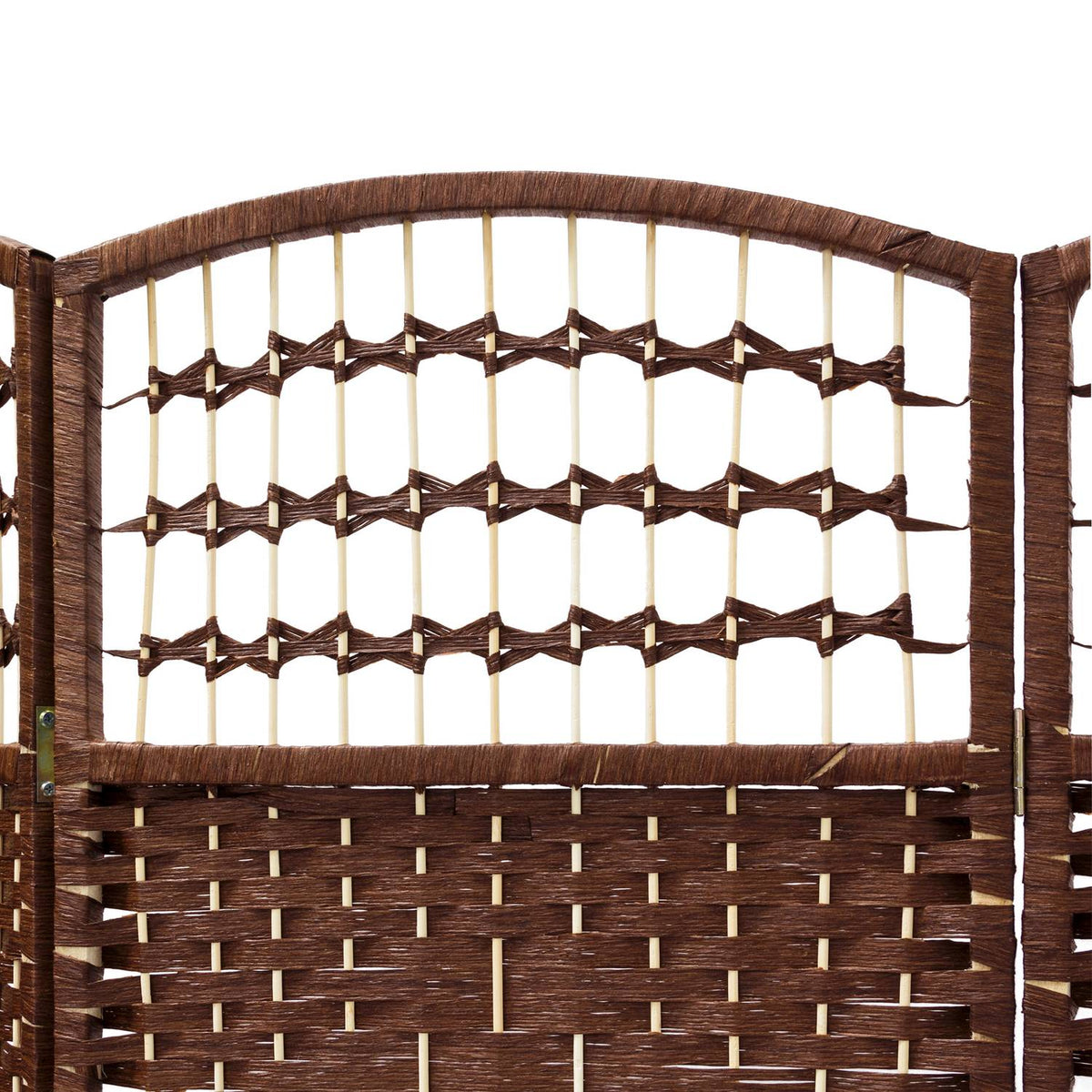 4 Panel Wooden Room Divider, Brown – Privacy Screen