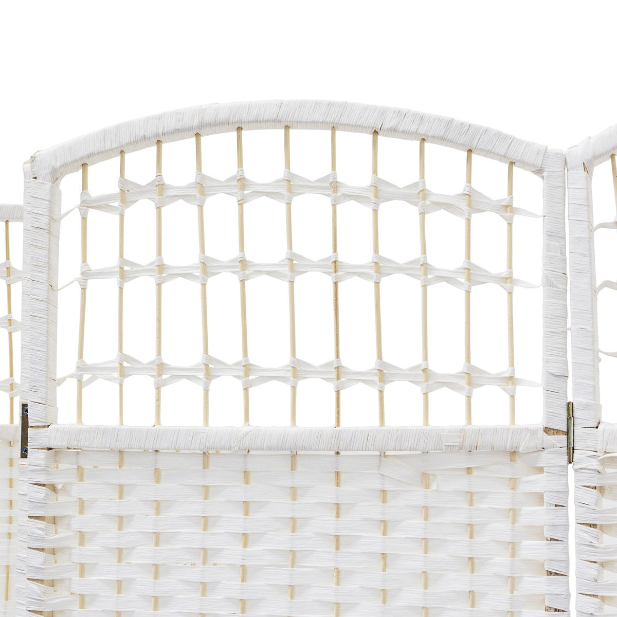 4 Panel Wooden Room Divider, White – Privacy Partition
