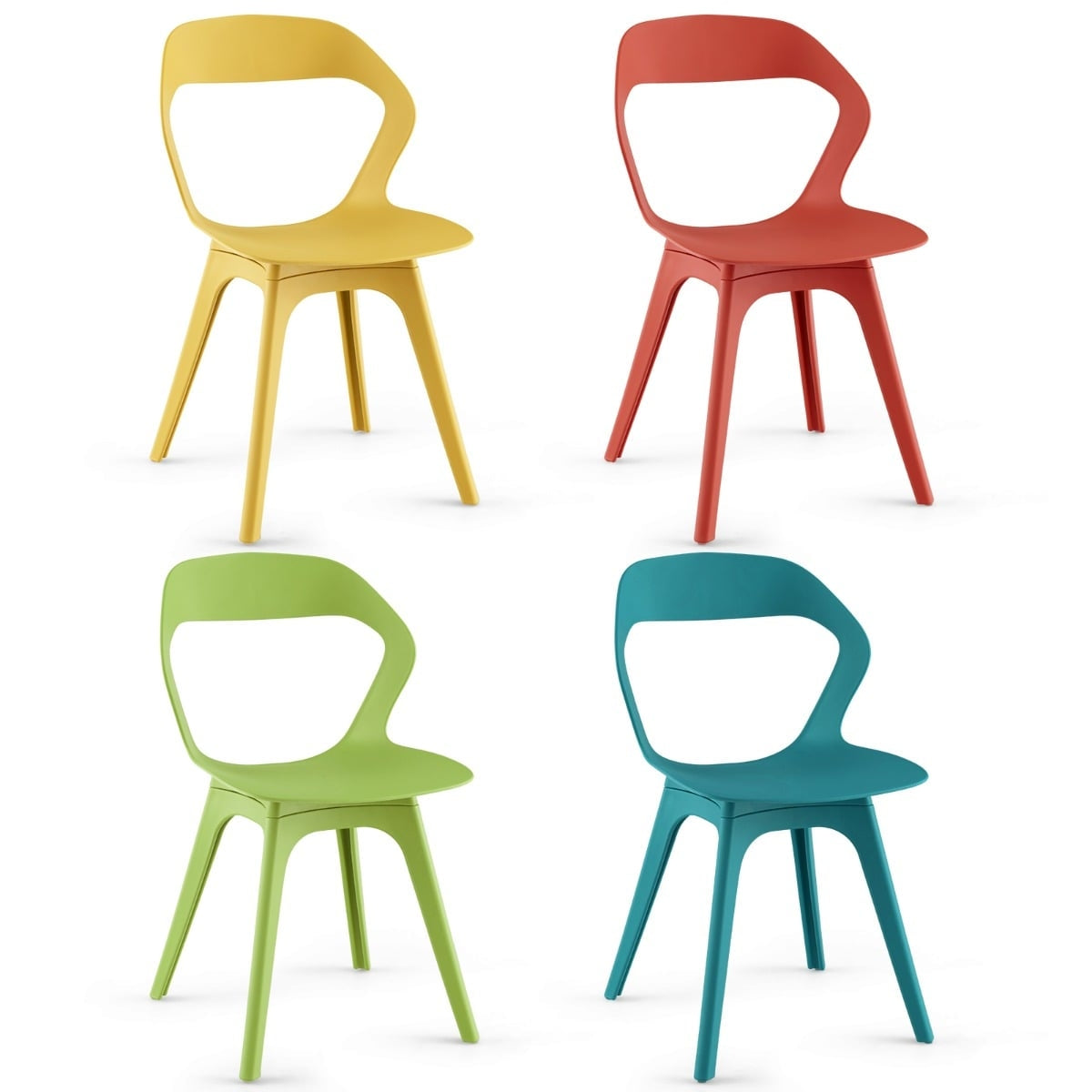 4-Piece Dining Chair Set, Modern PP, 48x54x81 cm