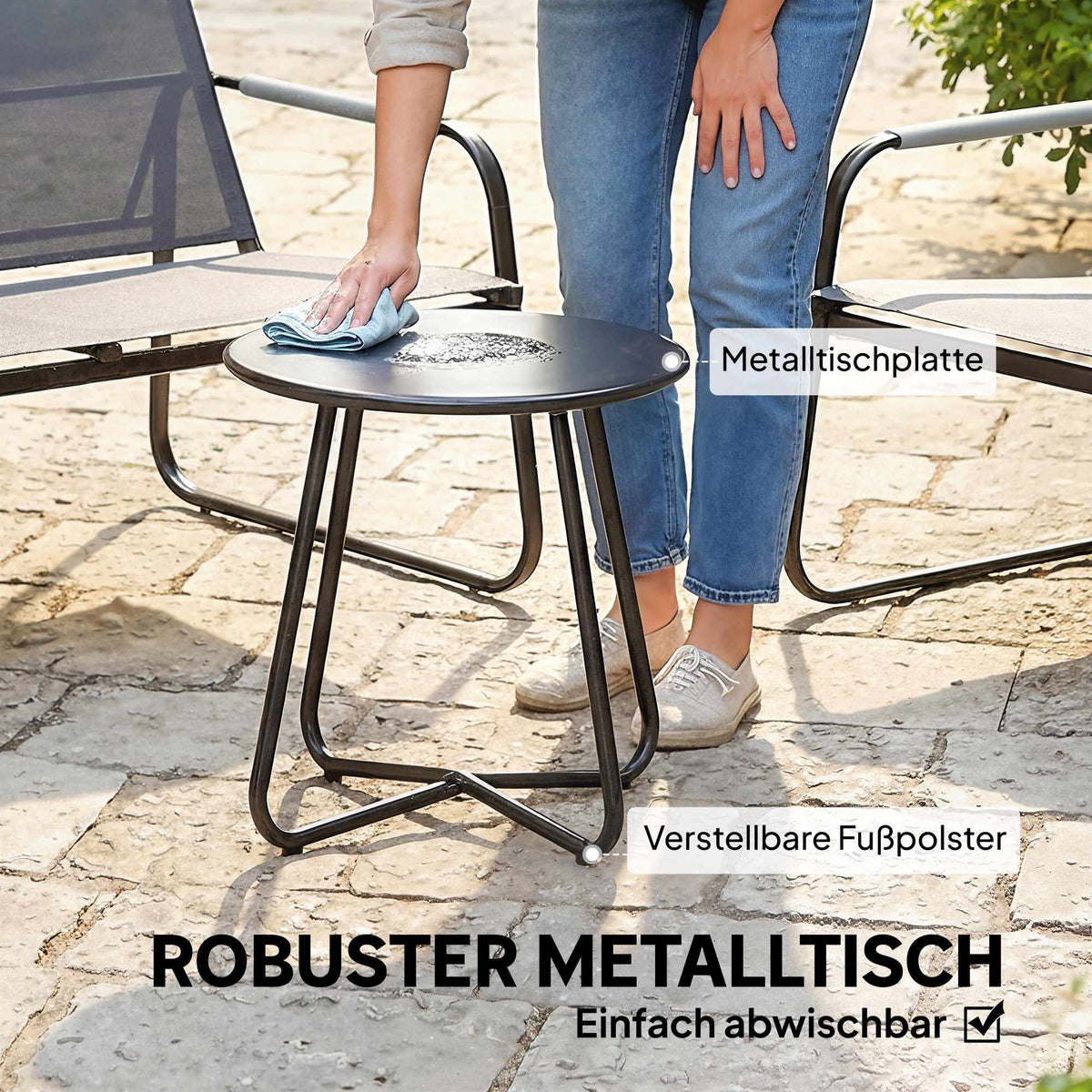 4-Piece Patio Furniture Set, Galvanized Steel, Quick-Dry Fabric