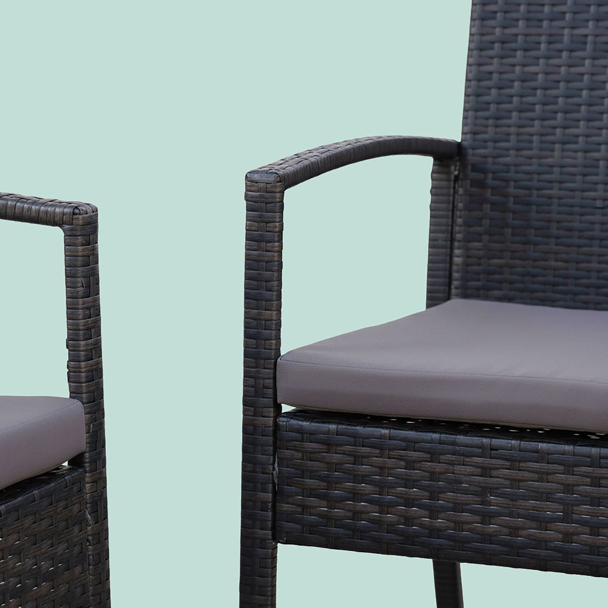 4-Piece Rattan Garden Furniture Set with Cushions