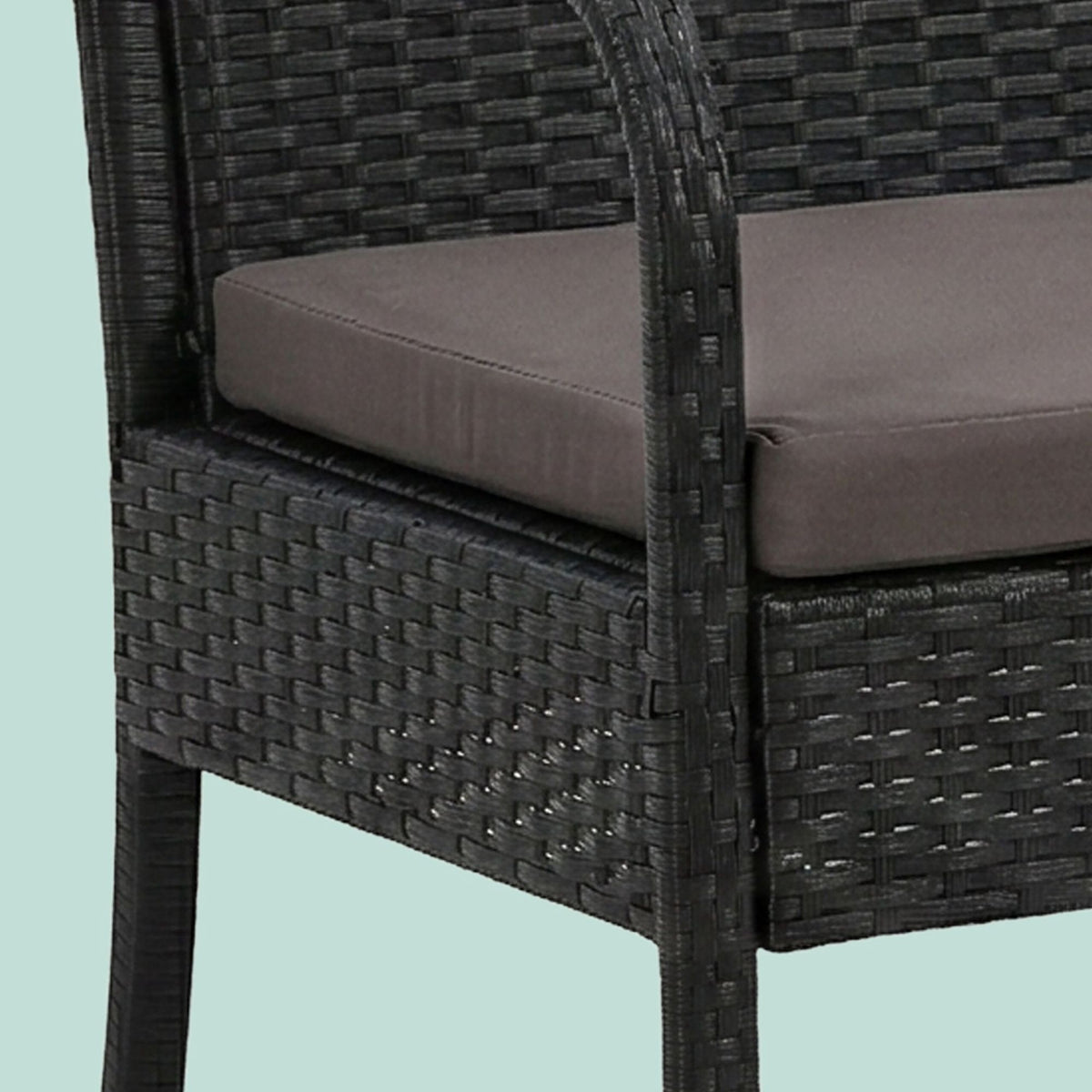 4-Piece Rattan Garden Set with Cushions