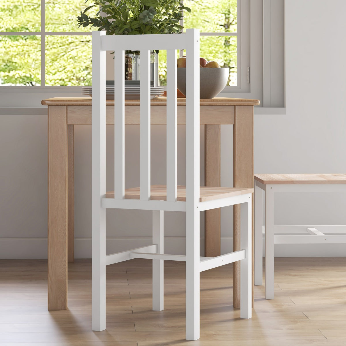 4-Piece Solid Wood Dining Chairs, Modern Design, Natural