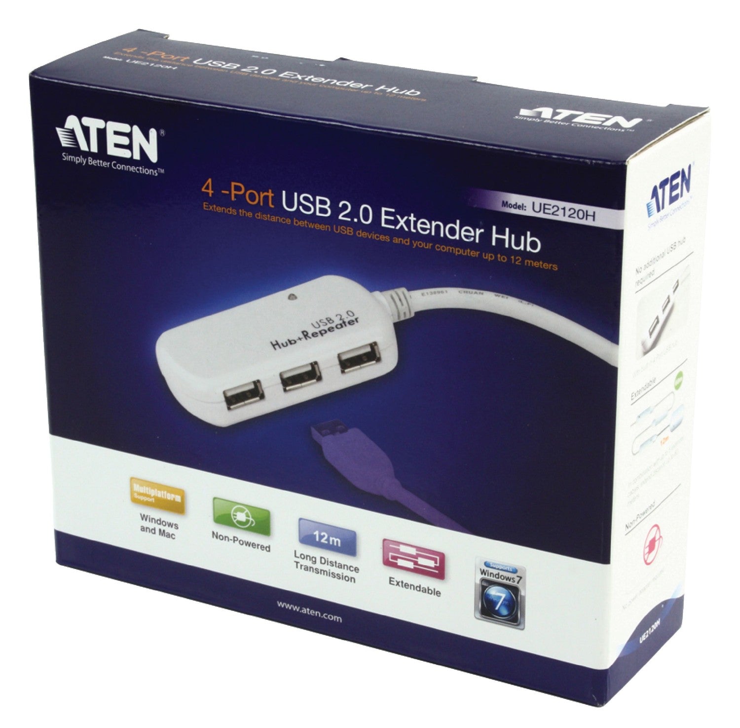 4-Port USB 2.0 Extender Hub 60m