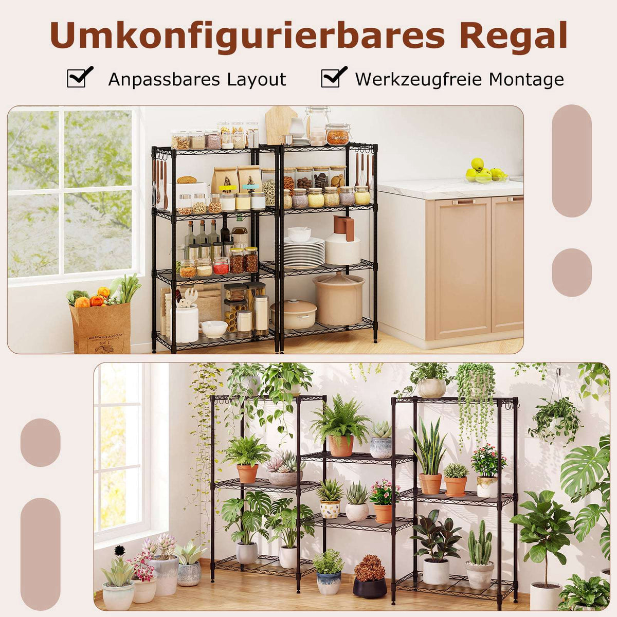 4-Tier Adjustable Metal Storage Shelf – Heavy Duty