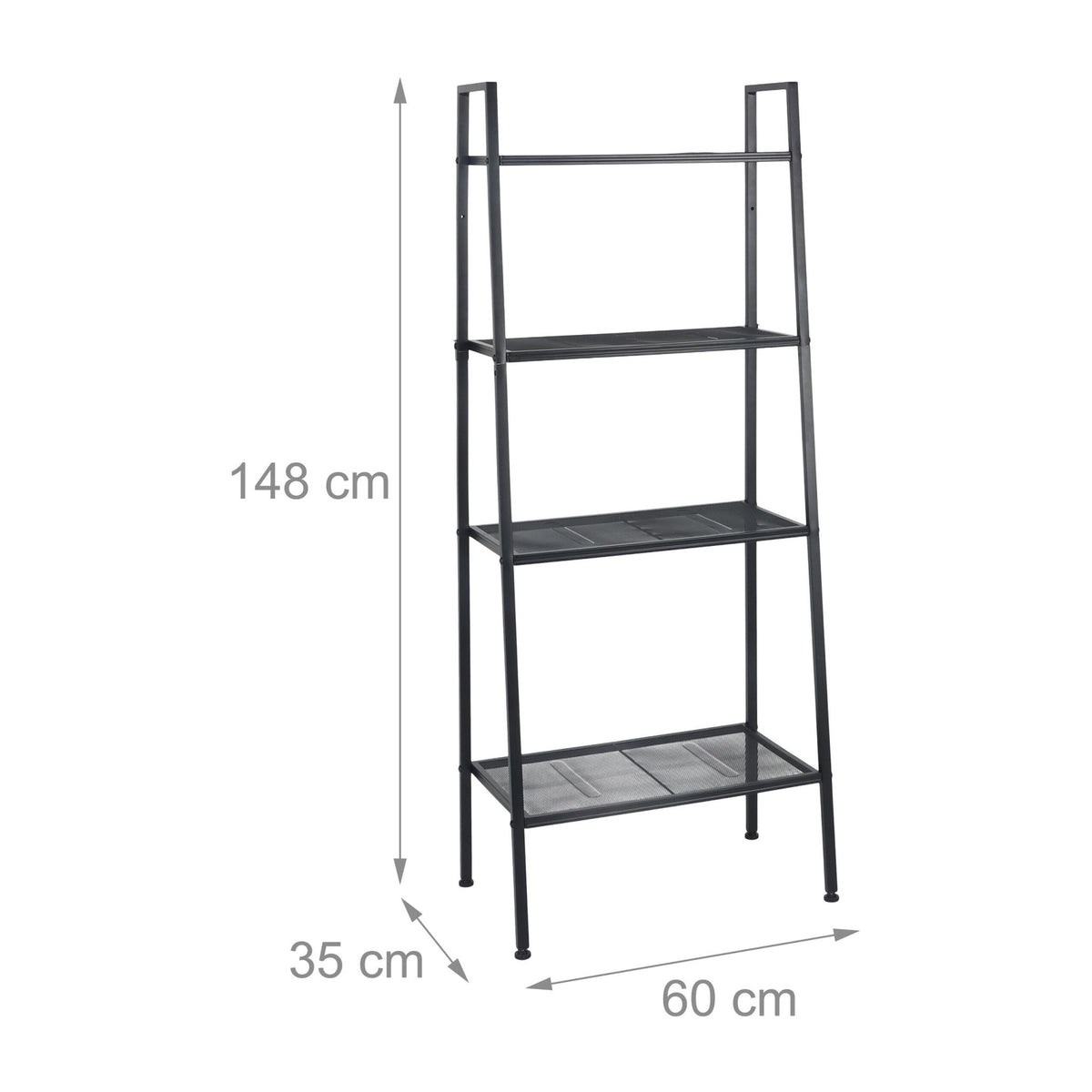 4-Tier Metal Ladder Shelf for Home Storage