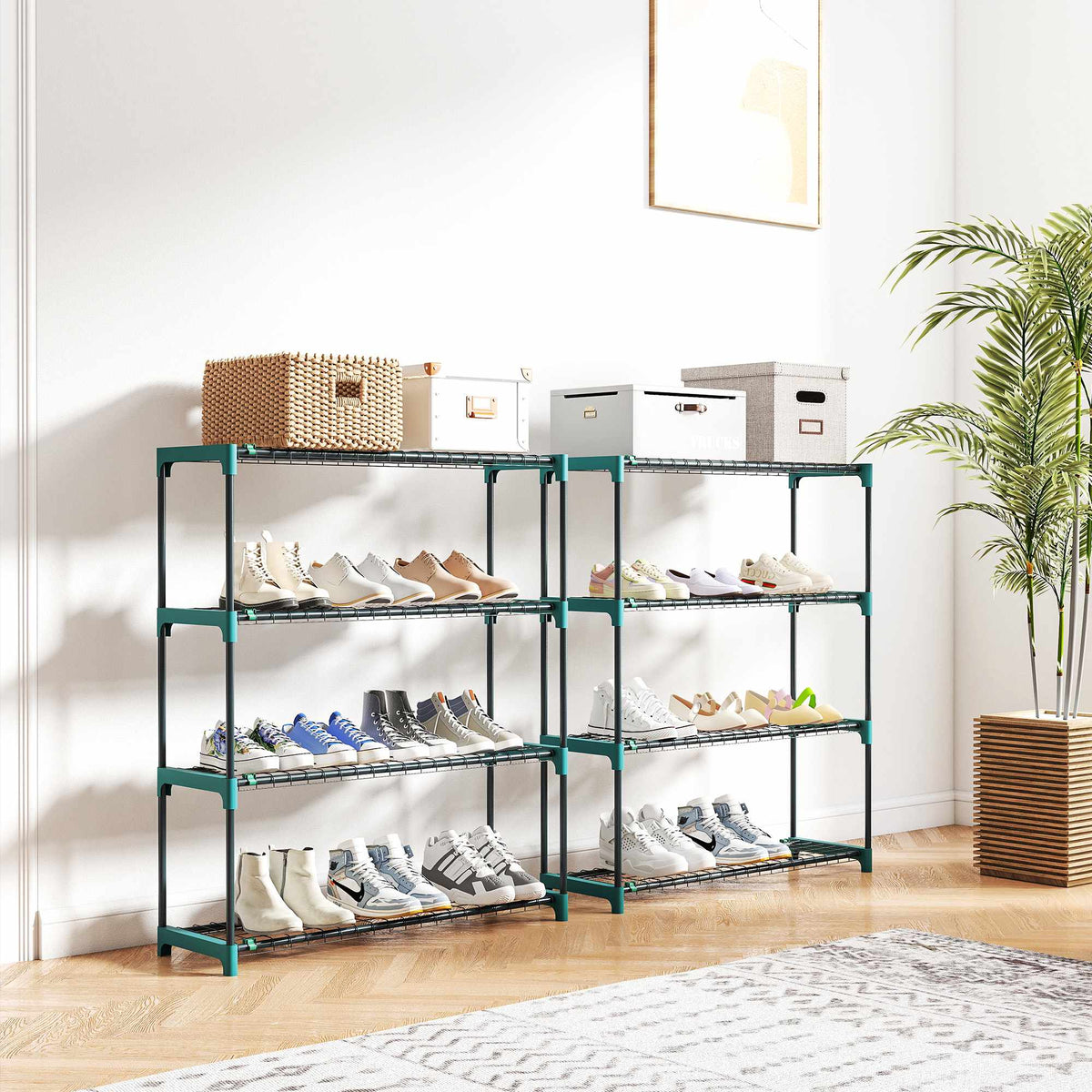 4-Tier Plant Stand Set, Indoor Outdoor Steel, 104 cm