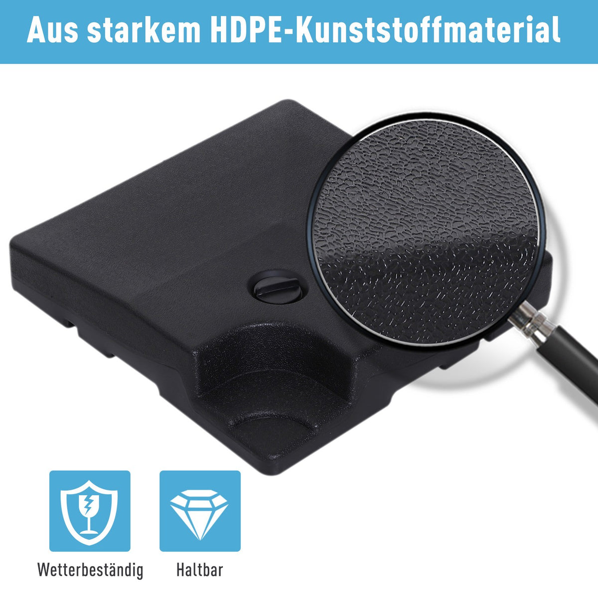 4 X Parasol Weight Parasol Stands Can Be Filled With Sand Water Hdpe Plastic Black Dimensions Per Element 51 X 51 X 12 Cm Up To 130 Kg