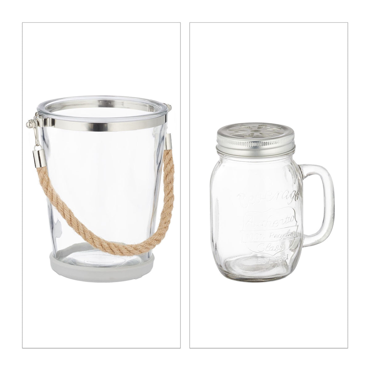 4 glasses with lids and straws incl. ice bucket