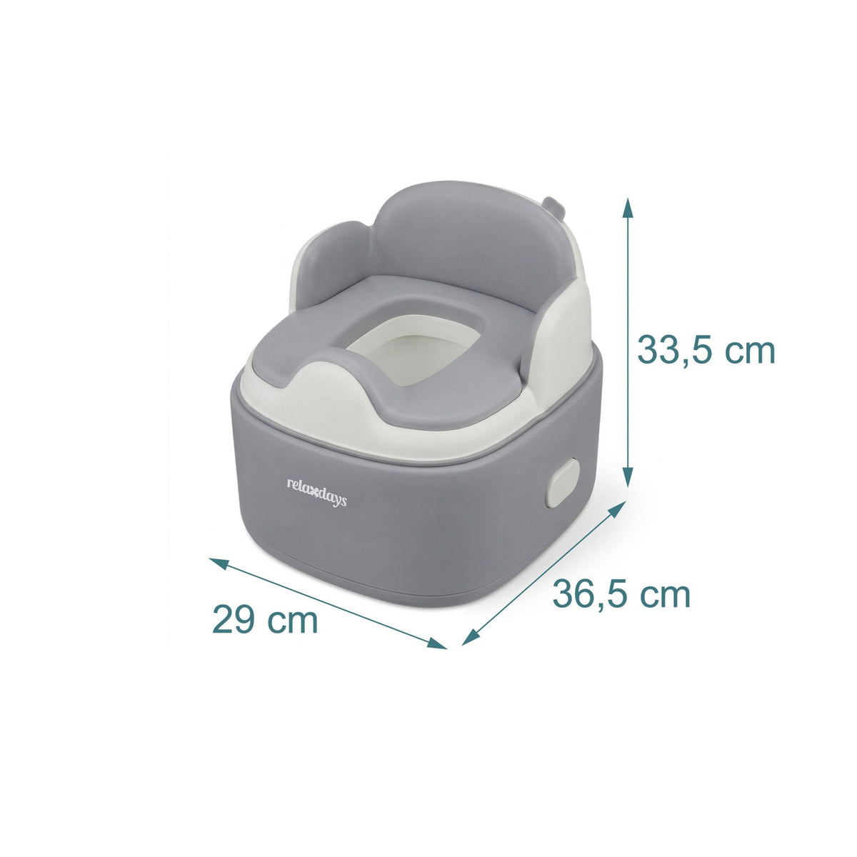 4-in-1 Grey Potty Trainer with Lid and Step Stool