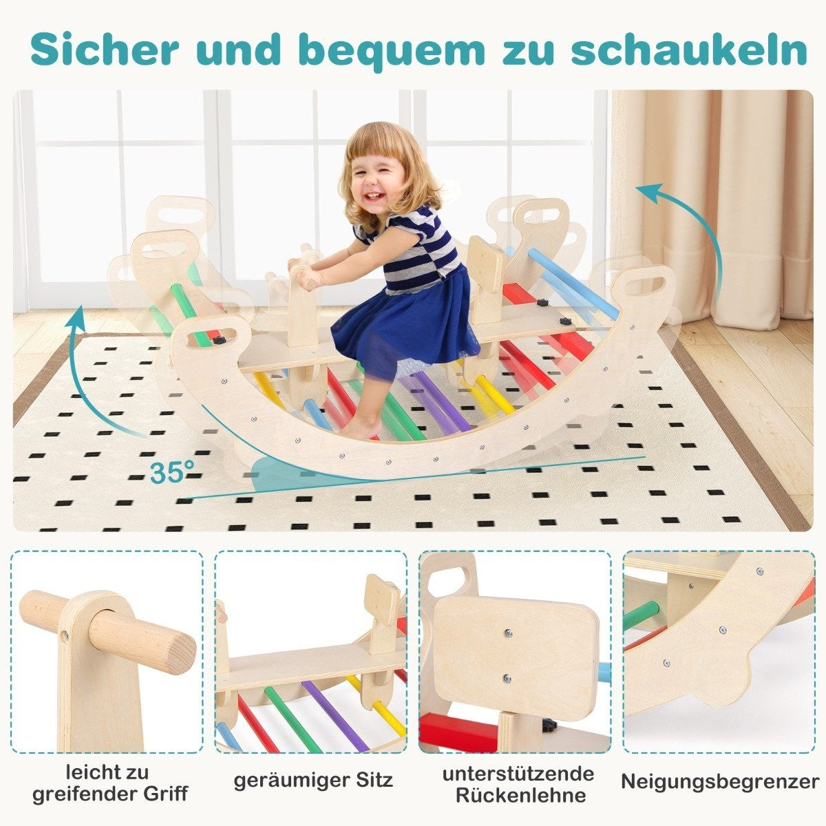 4-in-1 Toddler Playset: Rocker, Climber, Tunnel