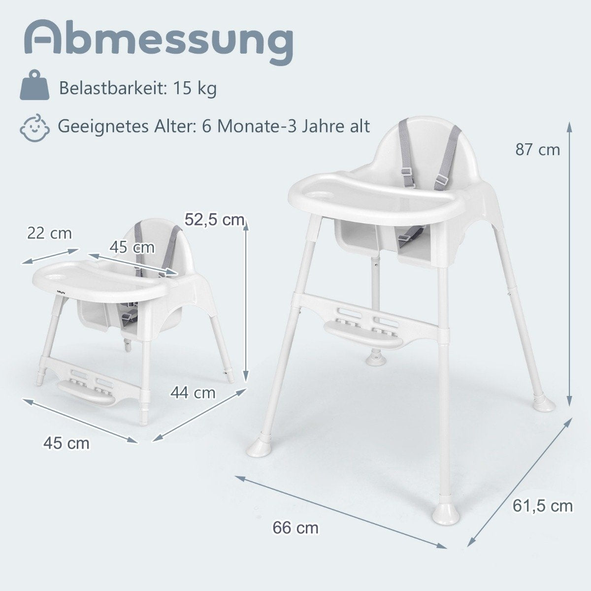 4 in 1 high chair baby high chair with removable tray baby high chair white