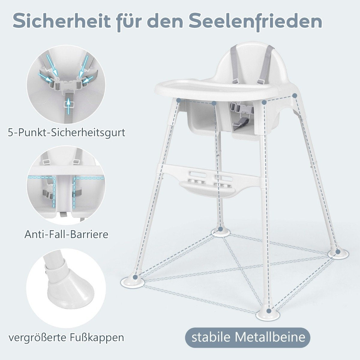 4 in 1 high chair baby high chair with removable tray baby high chair white