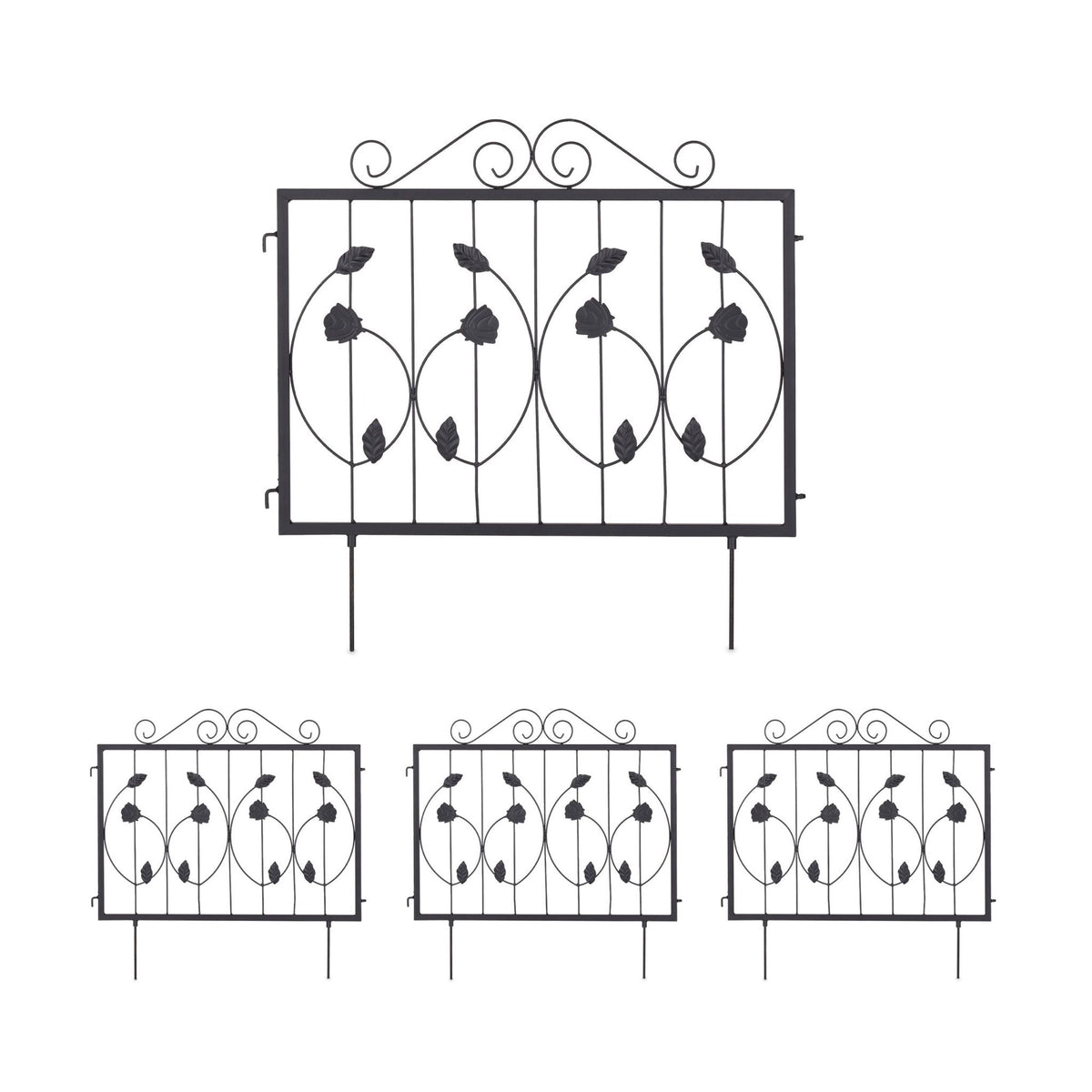 4-part flower bed fence in metal