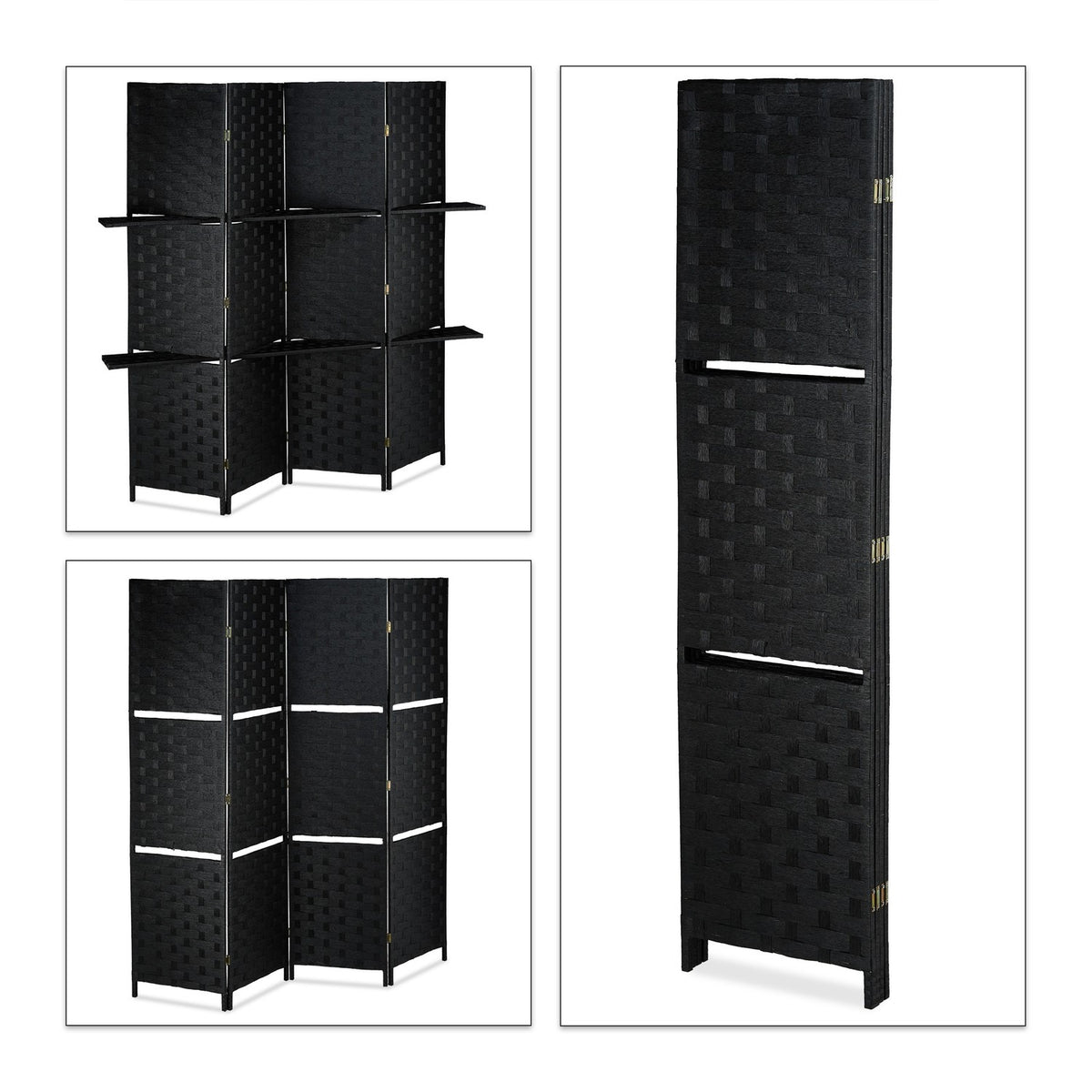 4-part screen with shelves
