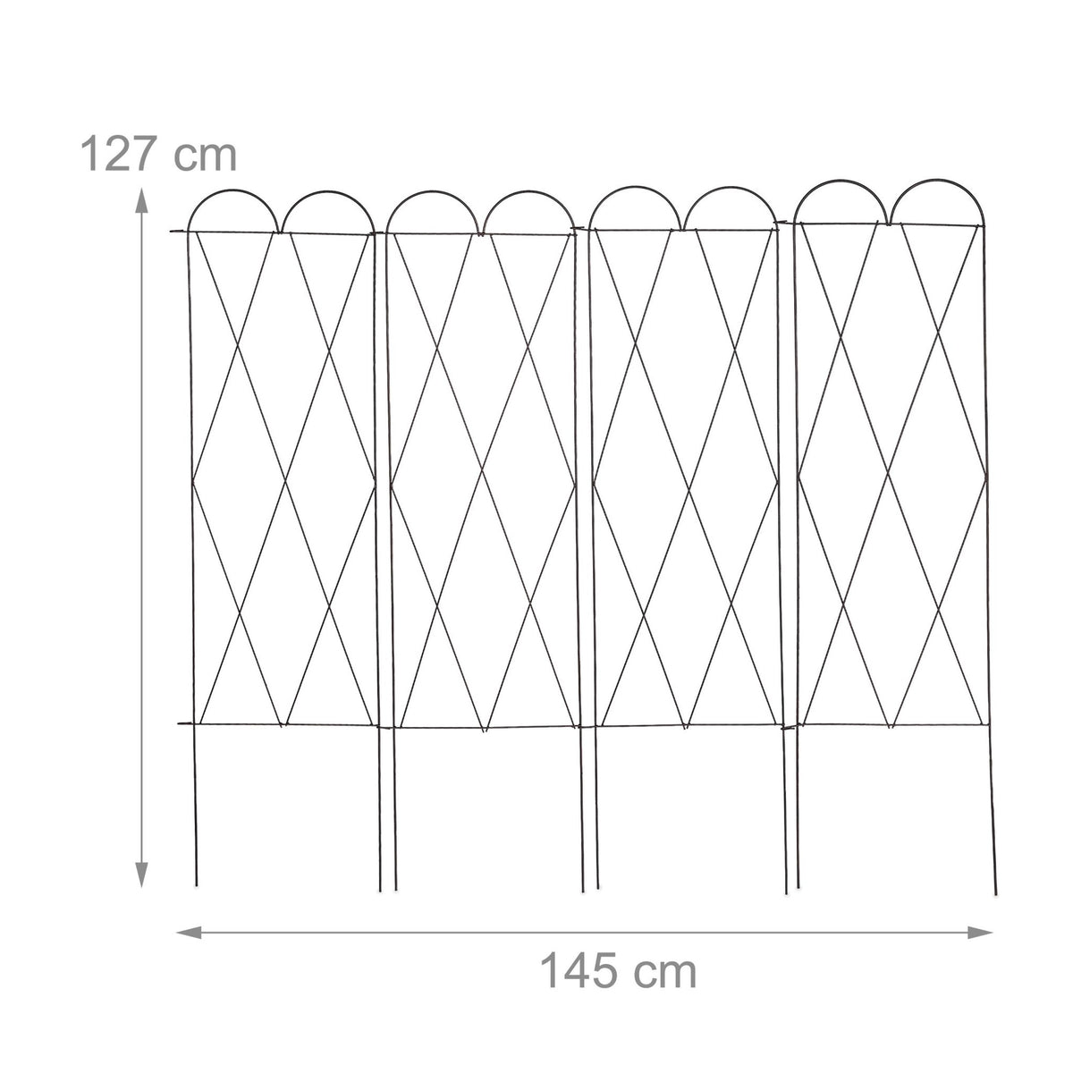 4-part trellis in rust color, set of 3