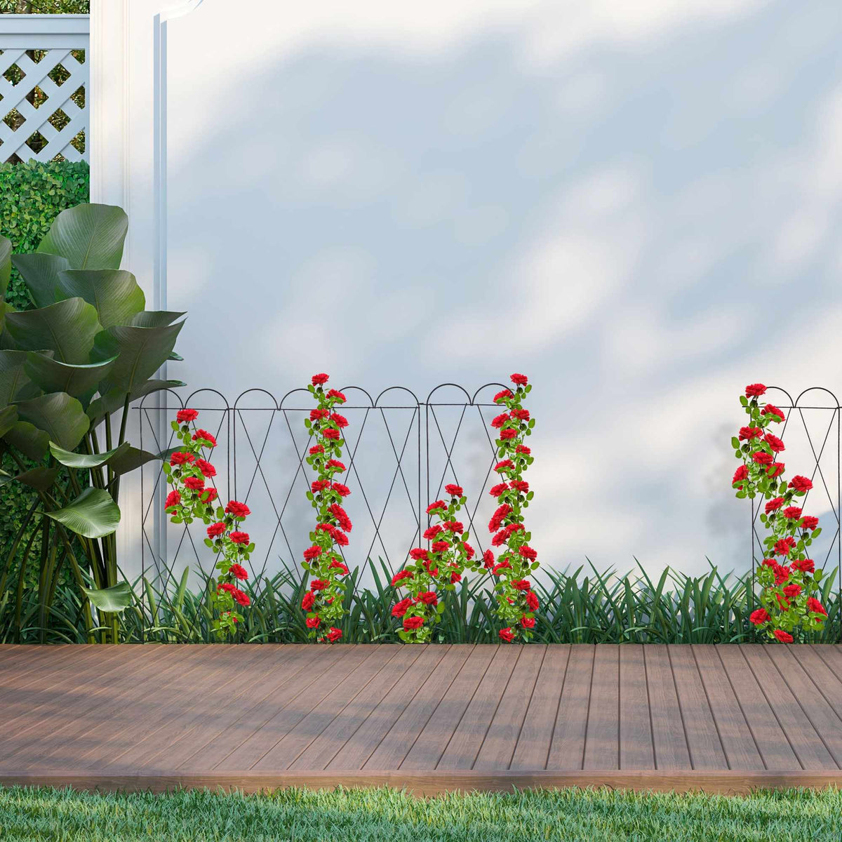 4-part trellis in rust color, set of 3