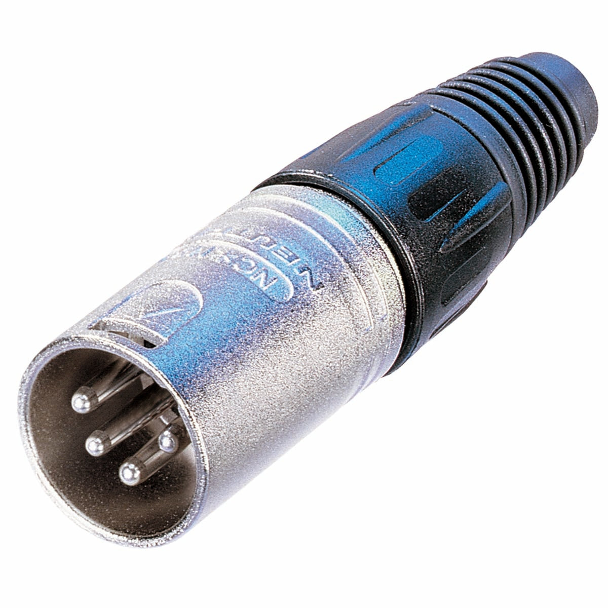 4-pin male cable connector with nickel casing and silver contacts