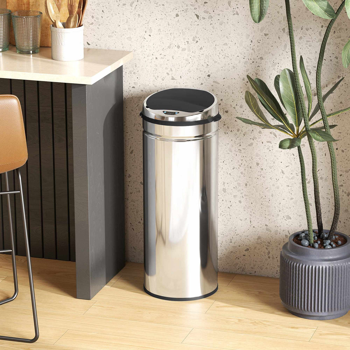 50L Stainless Steel Automatic Sensor Trash Can