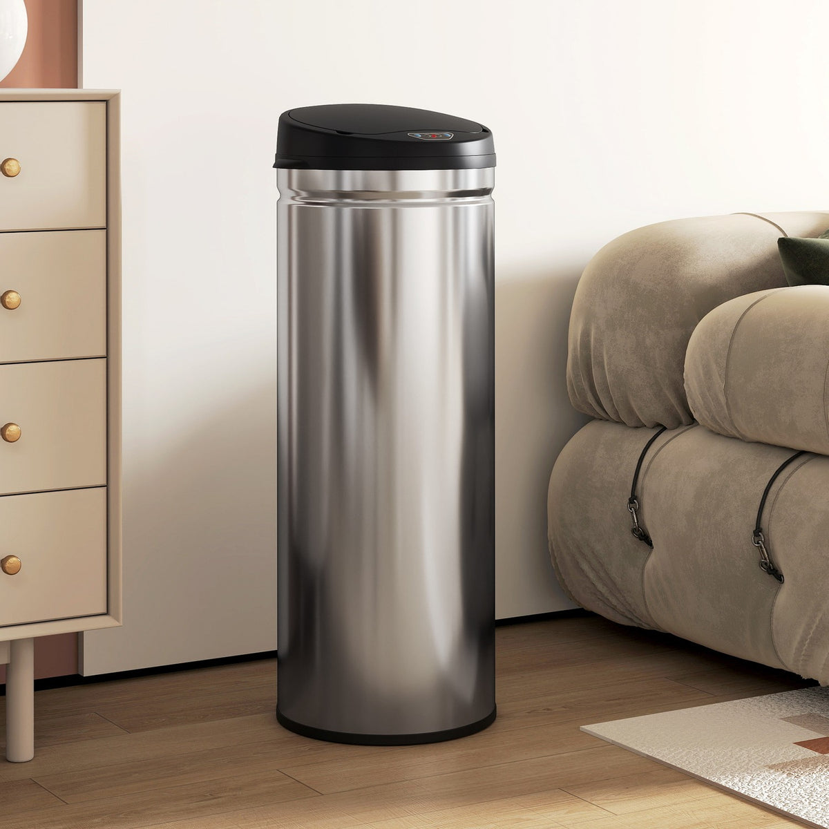 50L Stainless Steel Sensor Bin, Soft-Close, Touchless