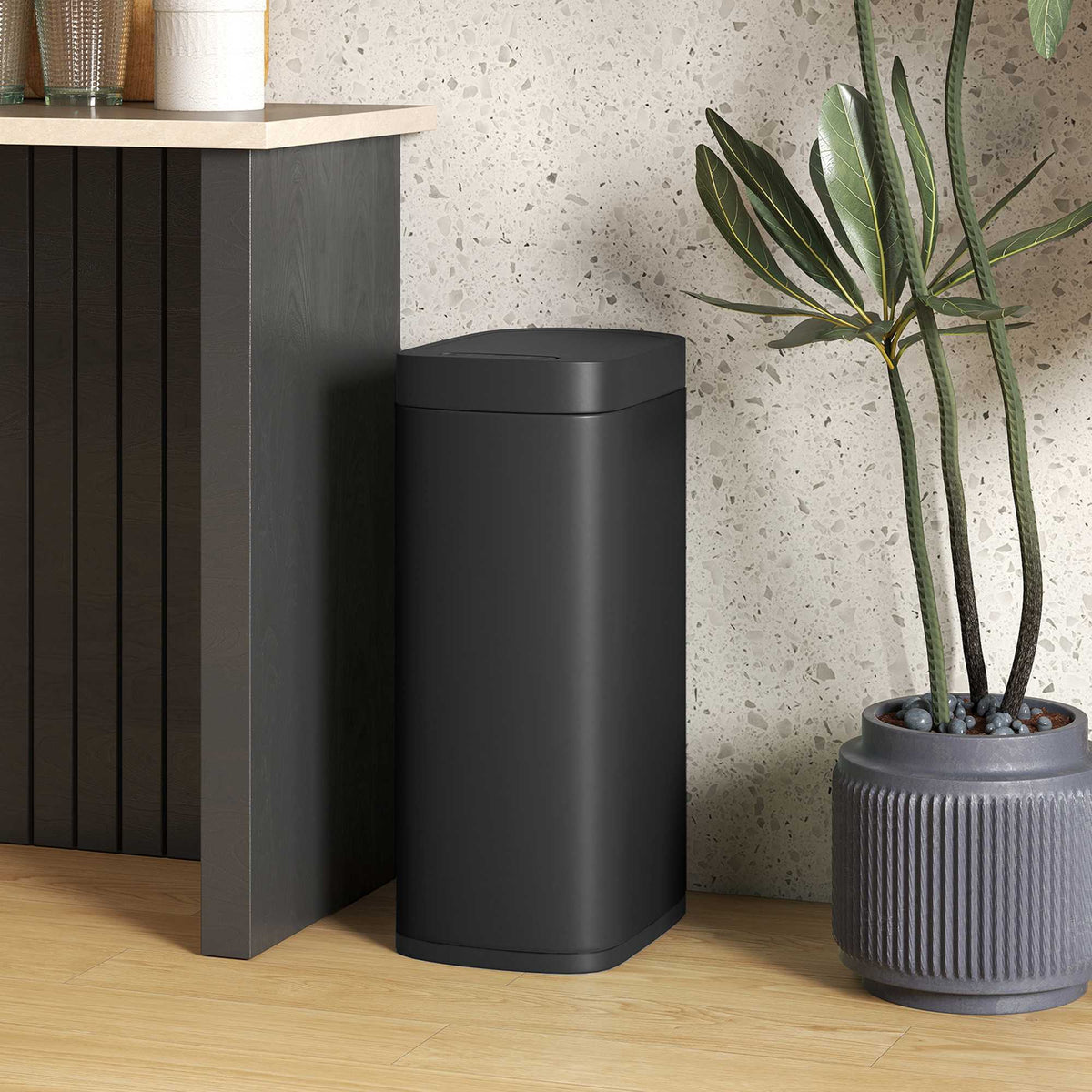 50L Touchless Sensor Trash Can – Fingerprint Resistant Metal