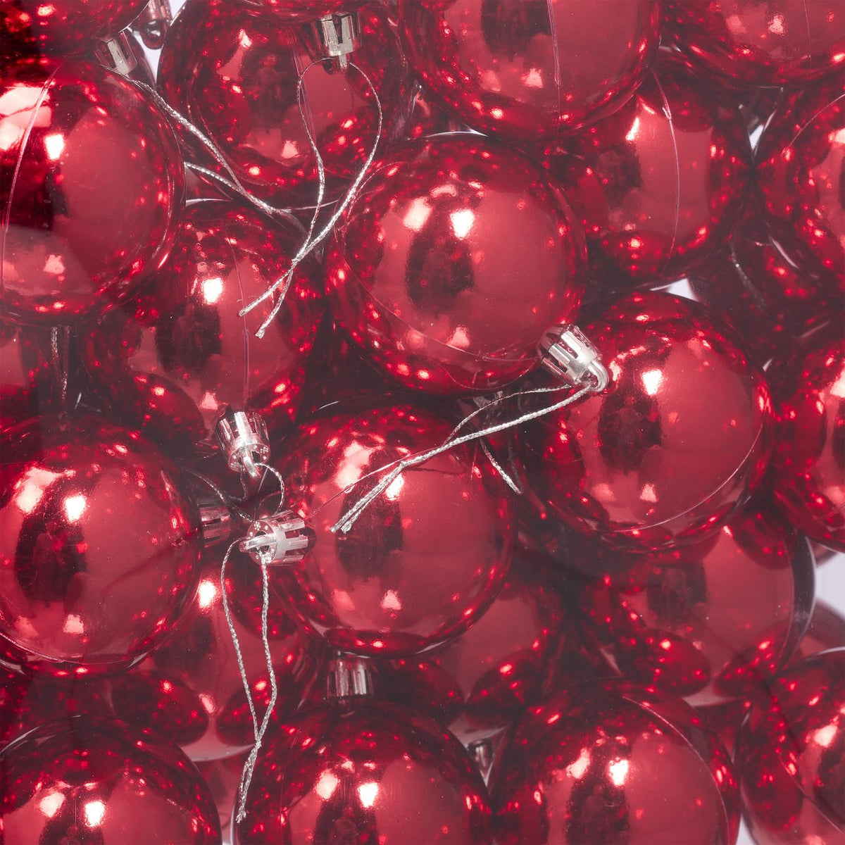 50 Shiny Christmas Tree Baubles – Decorative Set