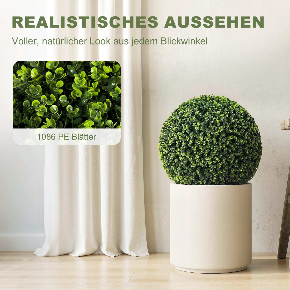 52 cm Artificial Eucalyptus Balls Set of 2, UV Resistant