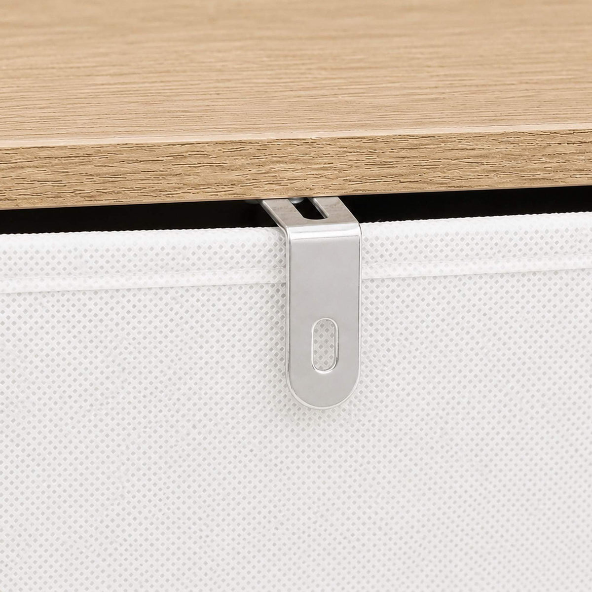 5-Drawer Fabric Chest, Wood Look, 94x45x30 cm