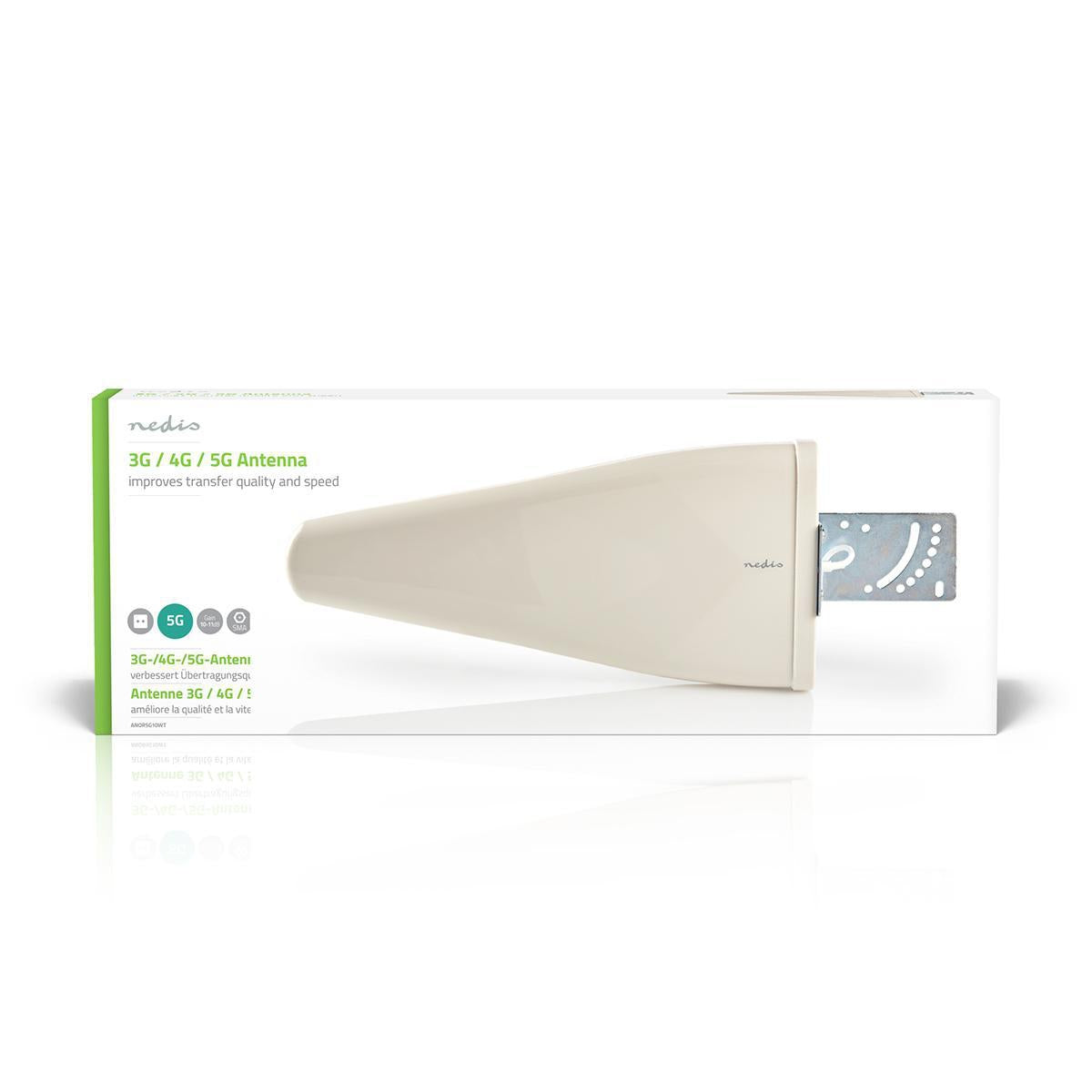 5G / 4G / 3G Antenna | 5G | Indoors or Outdoors | 698-5000 MHz | Gain: 11 dB | 4.00 m | White