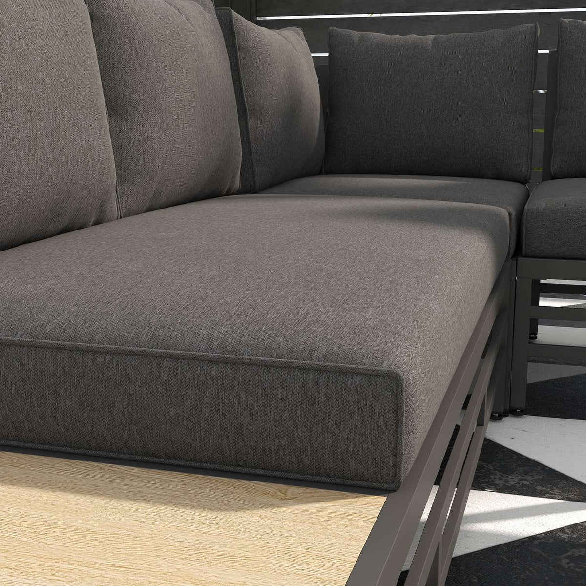 5 Pcs. Garden Lounge Set, Garden Furniture Set, Garden Set With 2 Two-Seater, Coffee Table, Corner Sofa, With Seat Cushion, For Terrace, Balcony, Gray